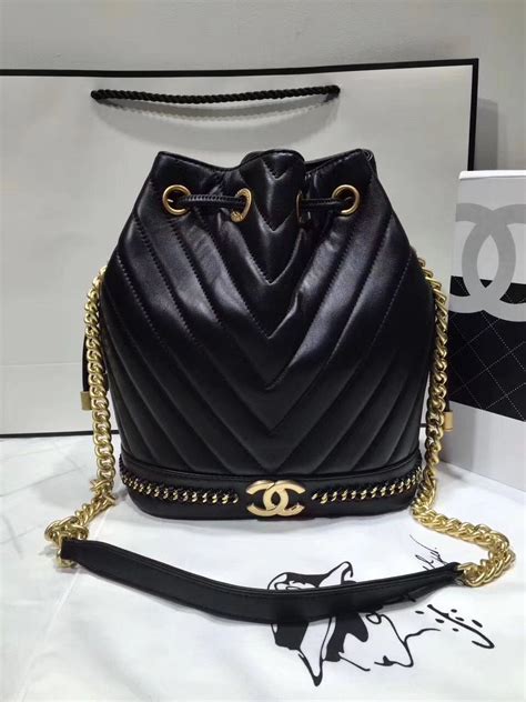 chanel bucket bag chevron|chanel chevron resale.